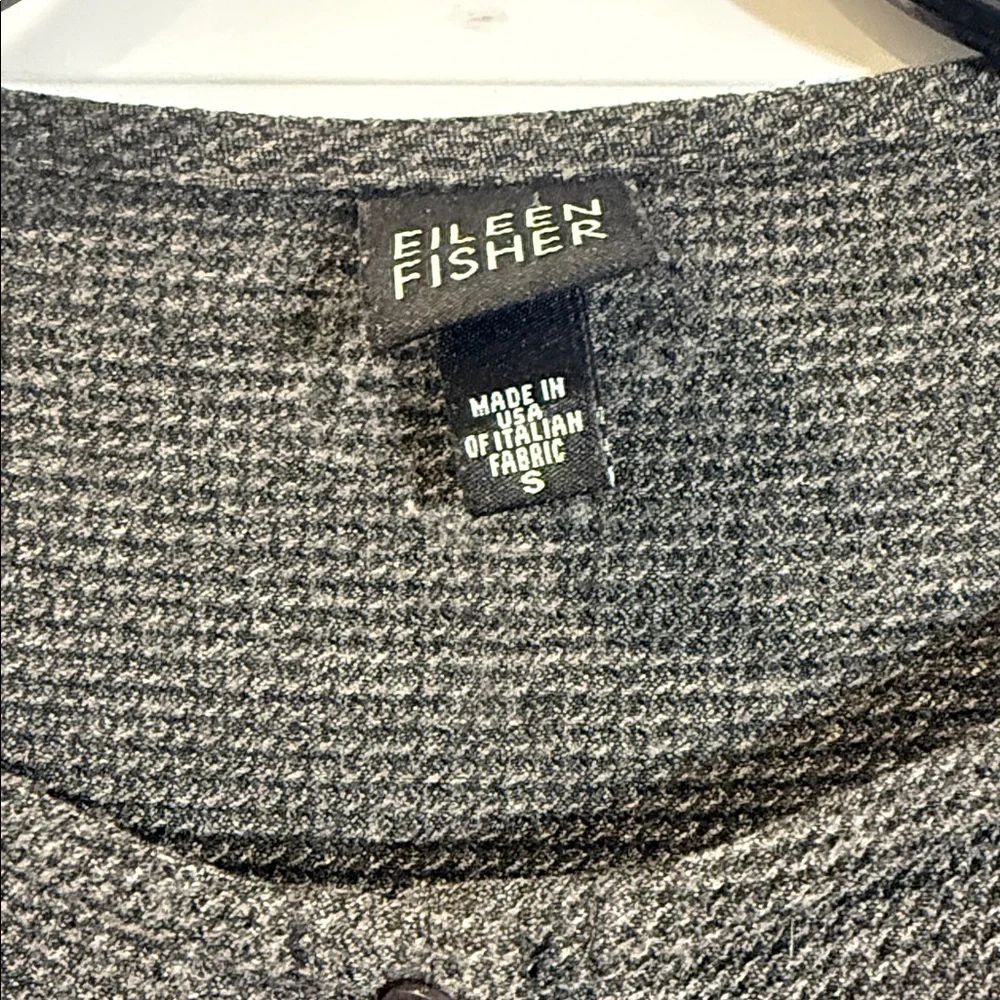 Eileen Fisher waffle knit button down tunic small